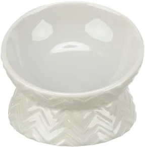 Keramická miska vyvýšená, ergonomický tvar, 0,15 l / 13 cm, svetlosivá
